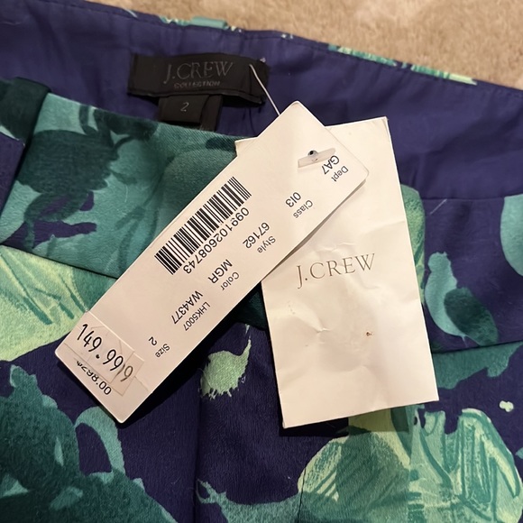 J Crew Collection Cafe Capri Fresco Floral Sateen Chino Pants Size 2 - Picture 5 of 5